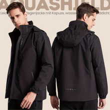 Lade das Bild in den Galerie-Viewer, AquaShield - Leichte Herren-Regenjacke mit Kapuze, wasserdicht und winddicht