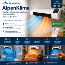 Lade das Bild in den Galerie-Viewer, AlpenKlima – Tragbare Klimaanlage & Heizung ohne Installation | 2-in-1 | Bis 51 m²