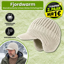 Lade das Bild in den Galerie-Viewer, Fjordwarm – Skandinavische Wintermütze mit Ohrenschutz (Unisex-Einheitsgröße) | 1-€ Aktion