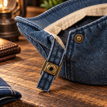 Lade das Bild in den Galerie-Viewer, Vintage Jeans-Schiebermütze aus Bio-Baumwolle – Handgefertigt