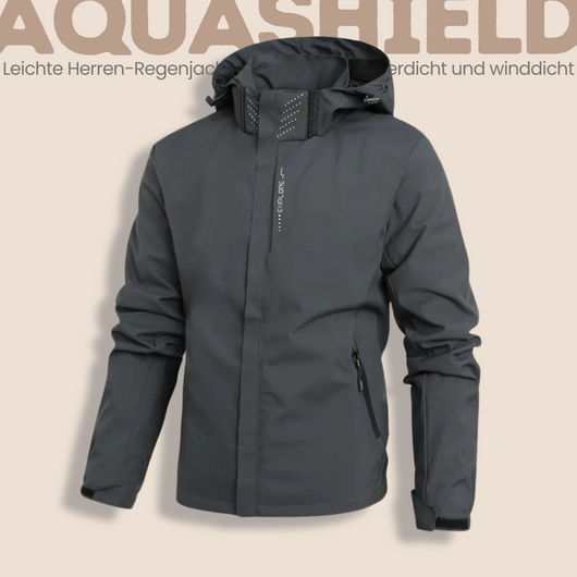 AquaShield - Leichte Herren-Regenjacke mit Kapuze, wasserdicht und winddicht