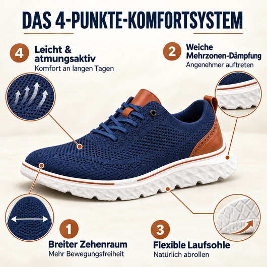 FeelFree Gentleman – Orthopädischer Herren-Komfortschuh | Rutschfest & Schmerzlindernd