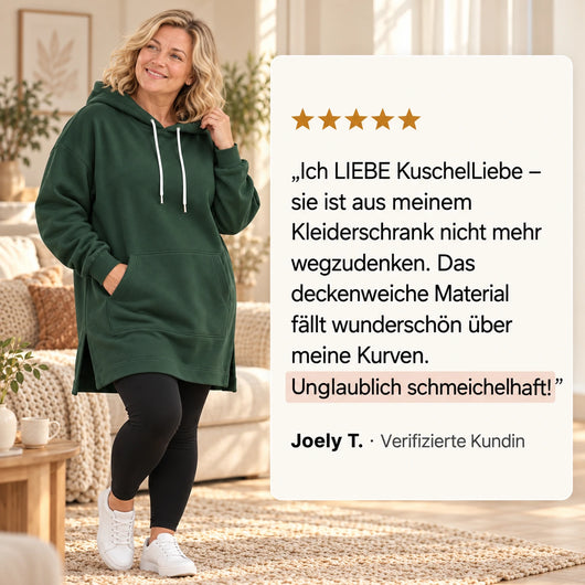 KuschelLiebe – der extra lange Wohlfühlhoodie | deckenweich, warm & figurschmeichelnd