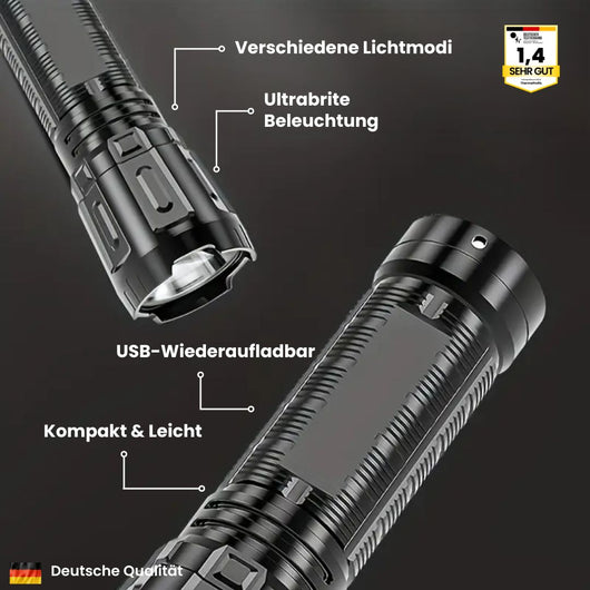 LightMax - taktische Mini-Taschenlampe