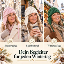 Lade das Bild in den Galerie-Viewer, NordStrick – Handgefertigte Strick-Wintermütze mit verlängertem Ohrenschutz
