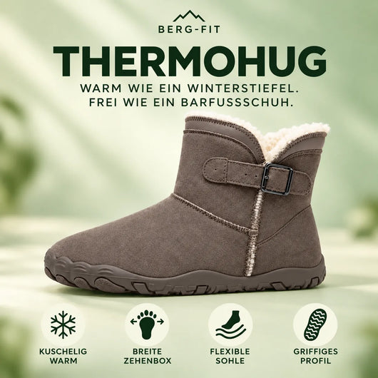 ThermoHug – Schmerzlindernder Barfuß-Winterstiefel mit breiter Zehenbox