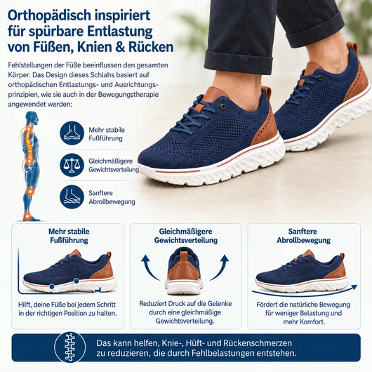 FeelFree Gentleman – Orthopädischer Herren-Komfortschuh | Rutschfest & Schmerzlindernd