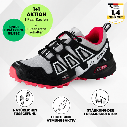 OrthoTrekking - ergonomische schmerzlindernde Trekking u.- Wanderschuhe - (1+1  Gratis)